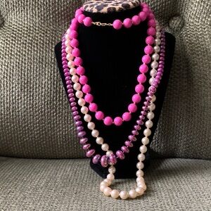 Faux Pearl Necklace Set